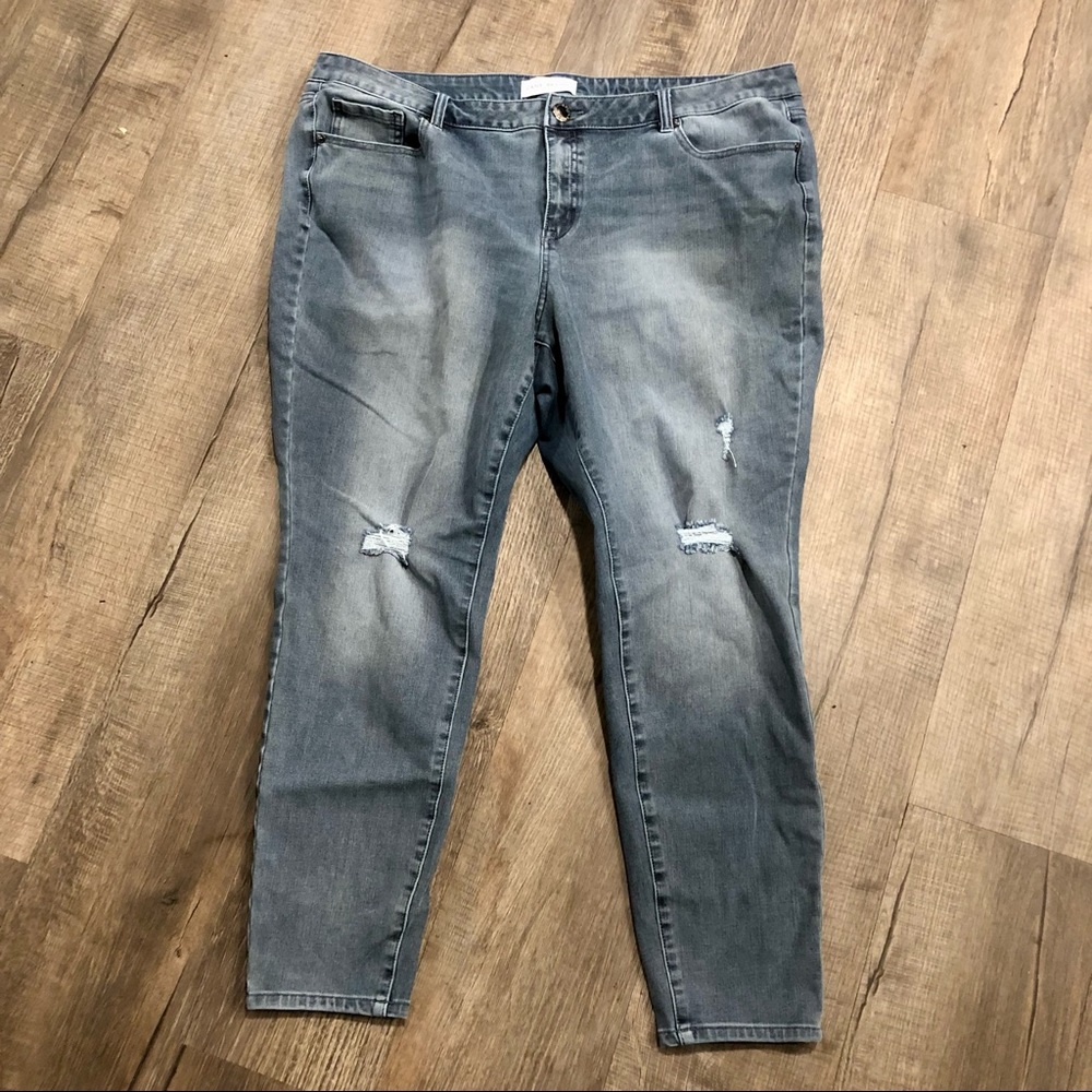 Lane Bryant Womens High Rise distressed Skinny Jeans - Blue - Size 20